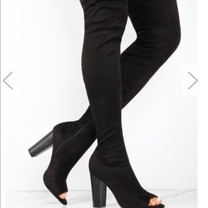 Knee High Open Toe Boots
